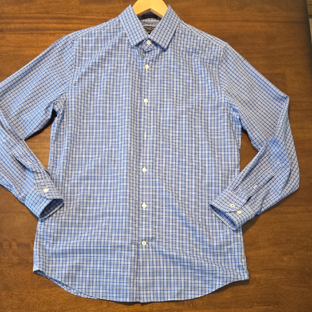 Banana Republic Blue Checkered Dress Shirt